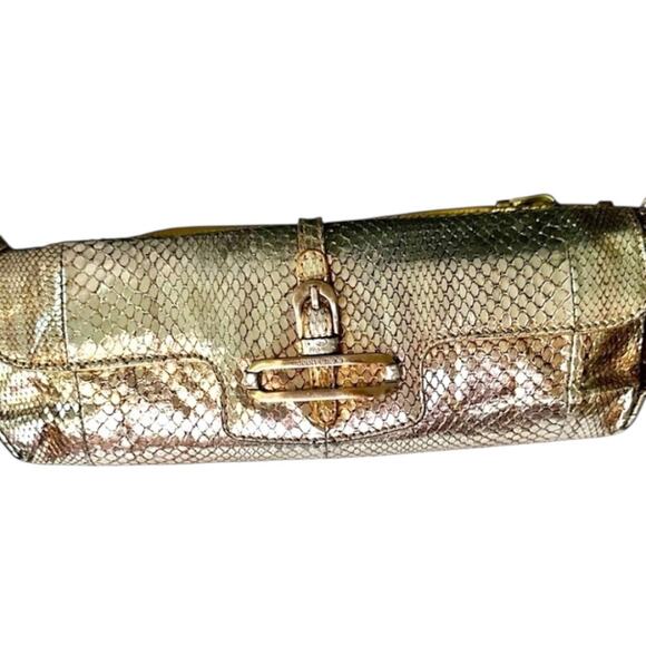 Jimmy Choo Metallic Gold
Snakeskin Leather Tulita Pochette
Bag - Picture 7 of 15
